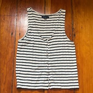 American Eagle Outfitters Black and White Striped Tank Top